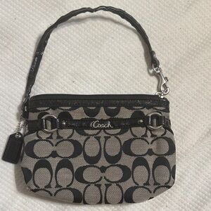 Coach Black and Cream Signature Clutch